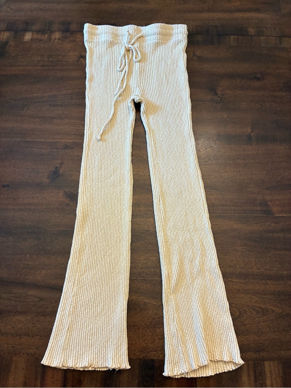 Billabong Soft Pants Women’s Small Yellow Ribbed Flare Sweater Pants